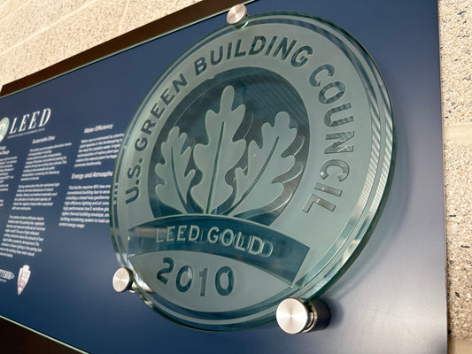 Custom acrylic laser engraved sign