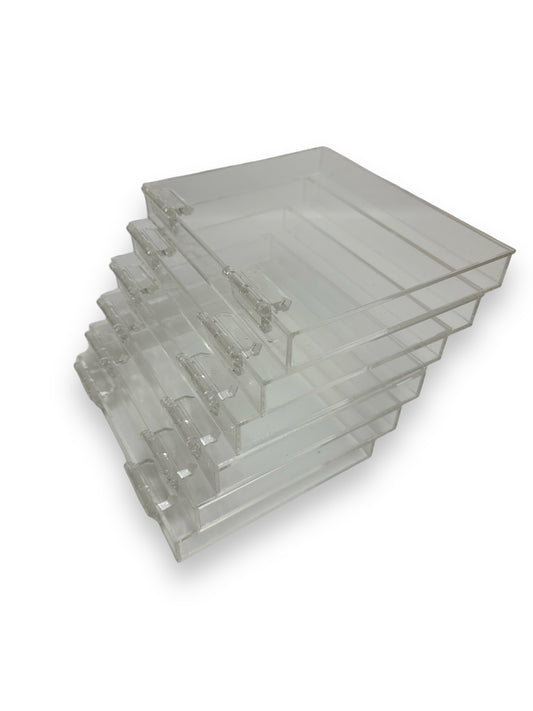 Custom made clear acrylic book cases