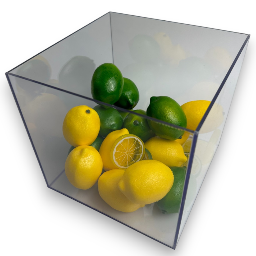 Transparent Yellow Acrylic 5-Sided Box