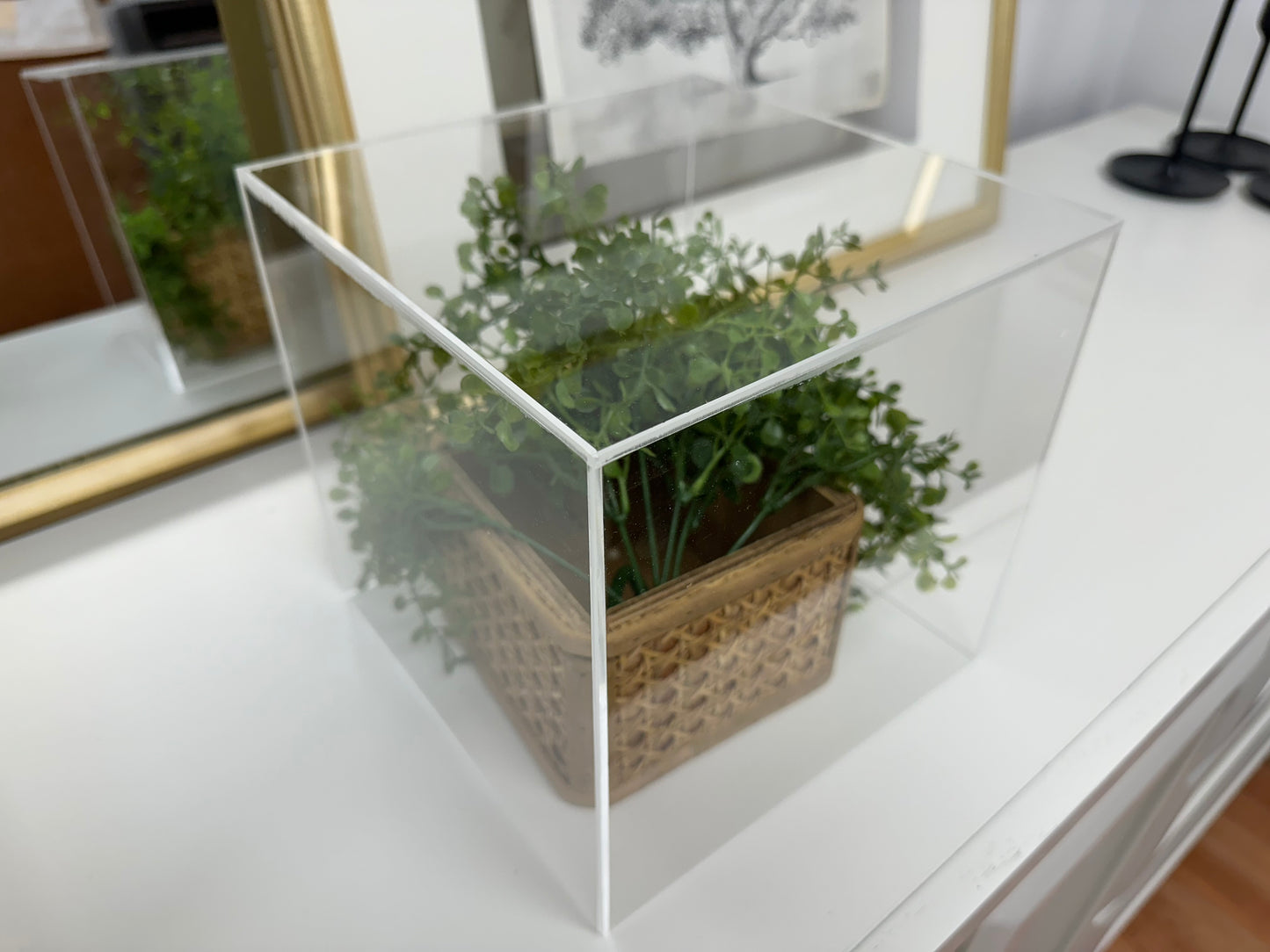 Custom Made Clear Acrylic Box With Removable Clear Base