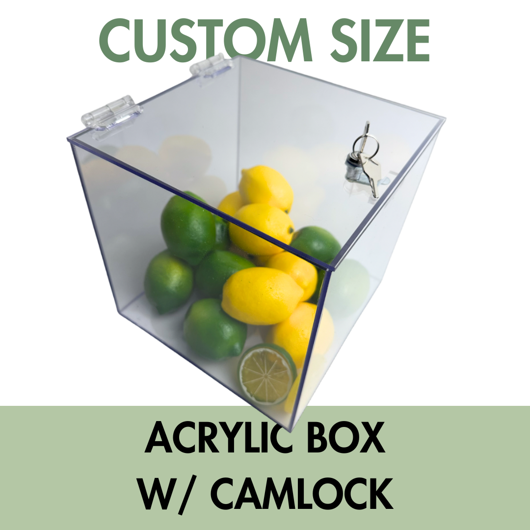 Acrylic Box with Camlock Lid - Custom Size