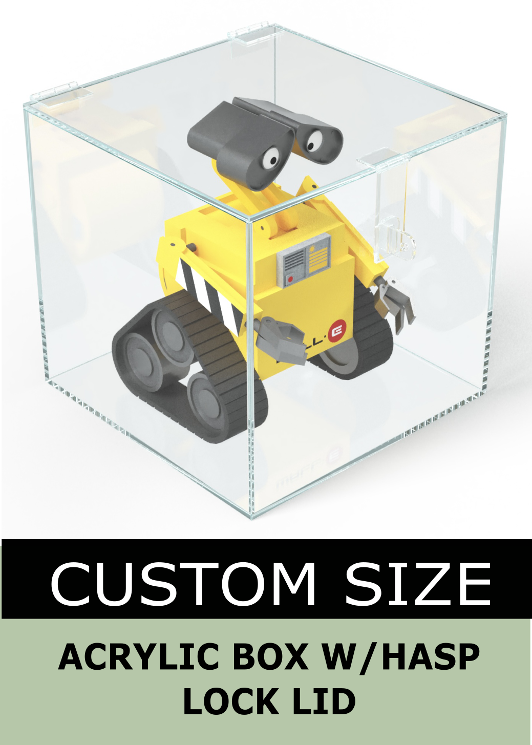 custom made clear acrylic display box case with hasp lock lid