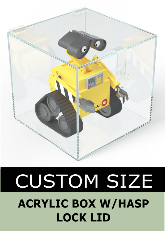custom made clear acrylic display box case with hasp lock lid