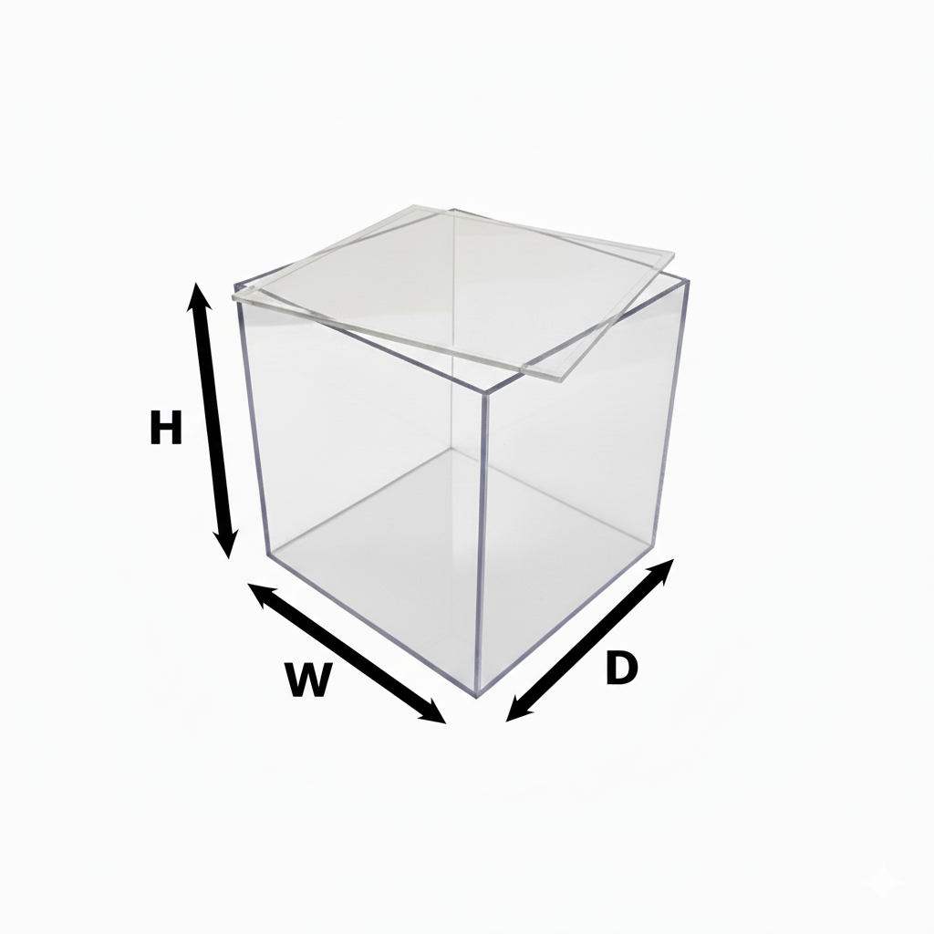 Clear acrylic display box with easy removable top lid 1/8" thick