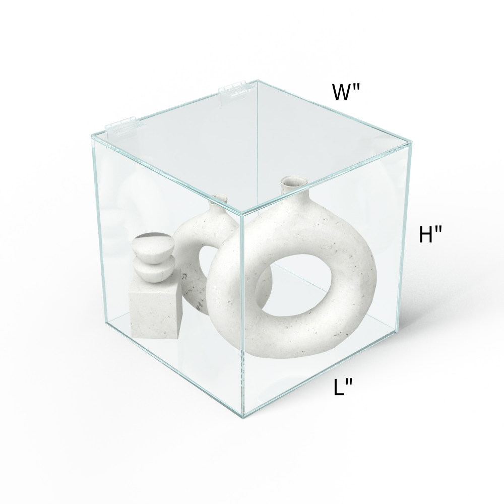 Clear Acrylic Box with Hinged Lid - Custom Size