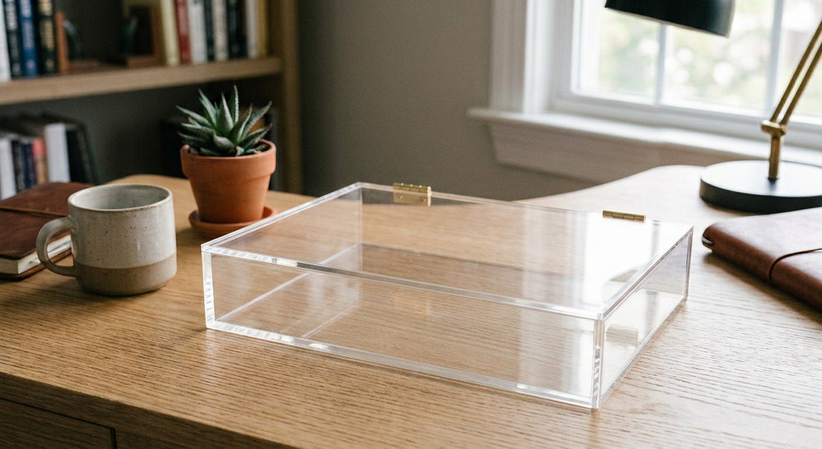 Custom Acrylic Tray With Hinged Lid