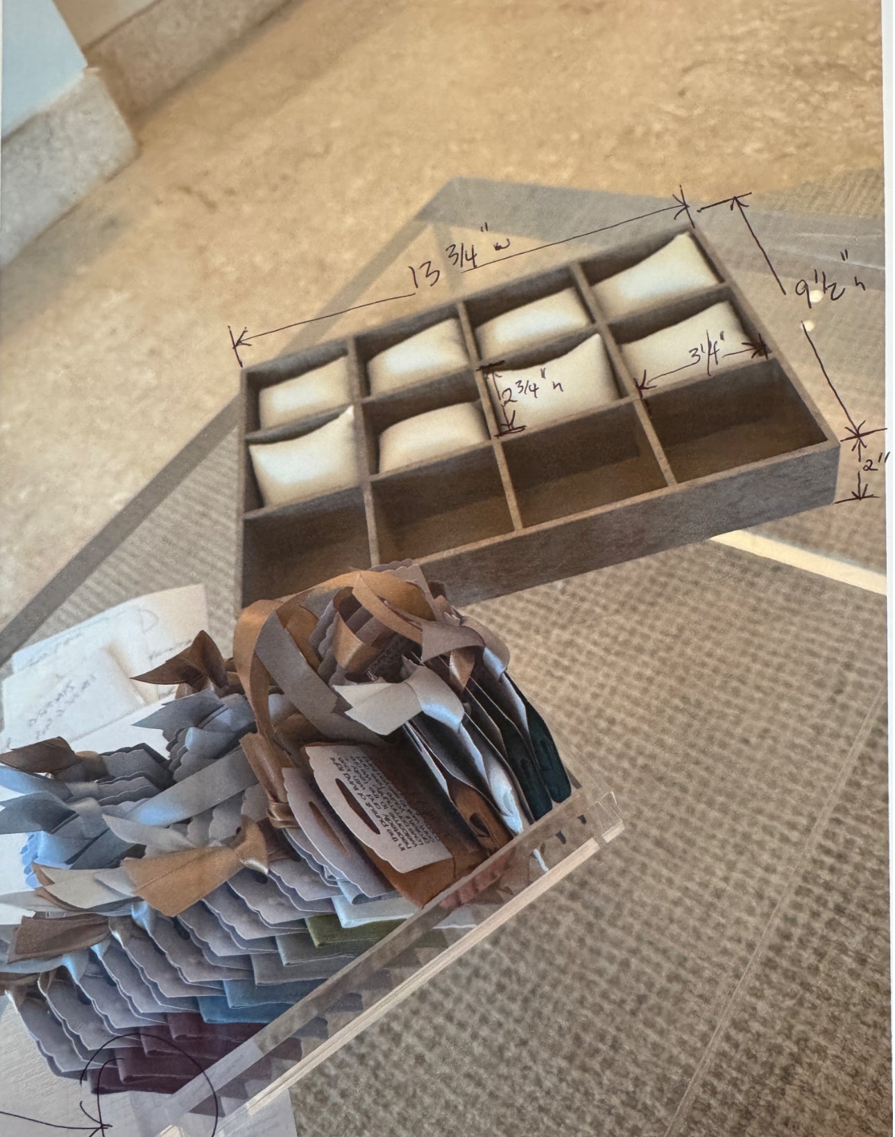 Custom Made Acrylic Display Box For Bracelets With 12 Dividers