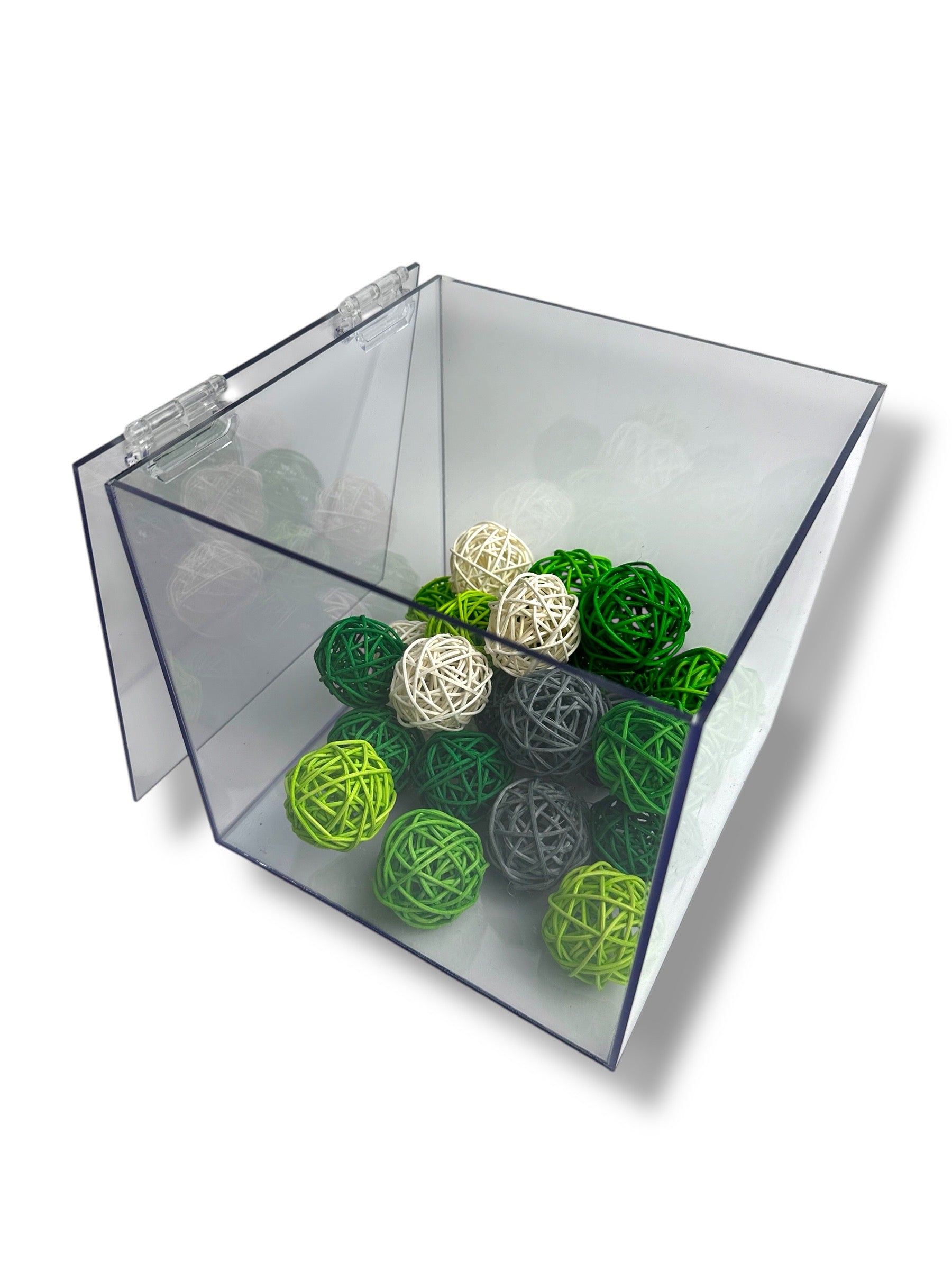 Custom Made Clear Acrylic Display Case With Hinged Top Lid