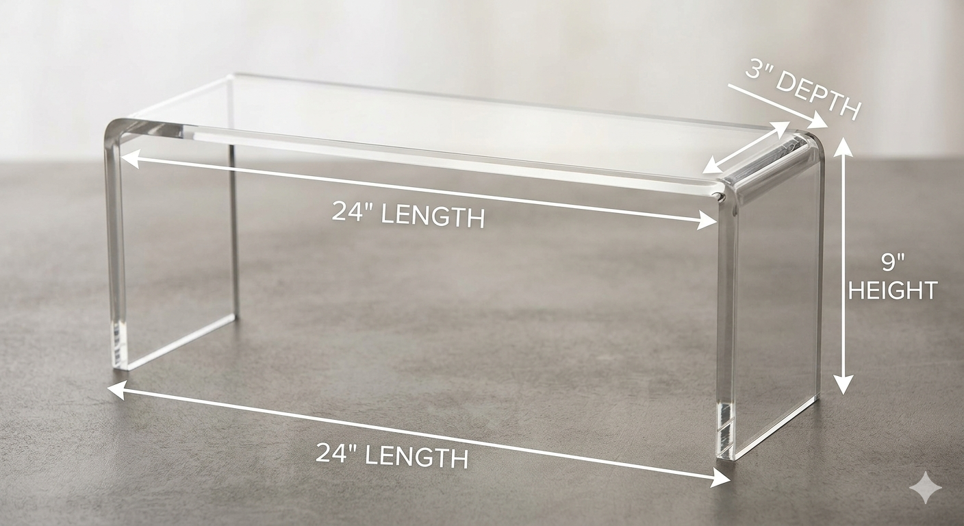 Custom Made Clear Acrylic Display Riser Heavy Duty