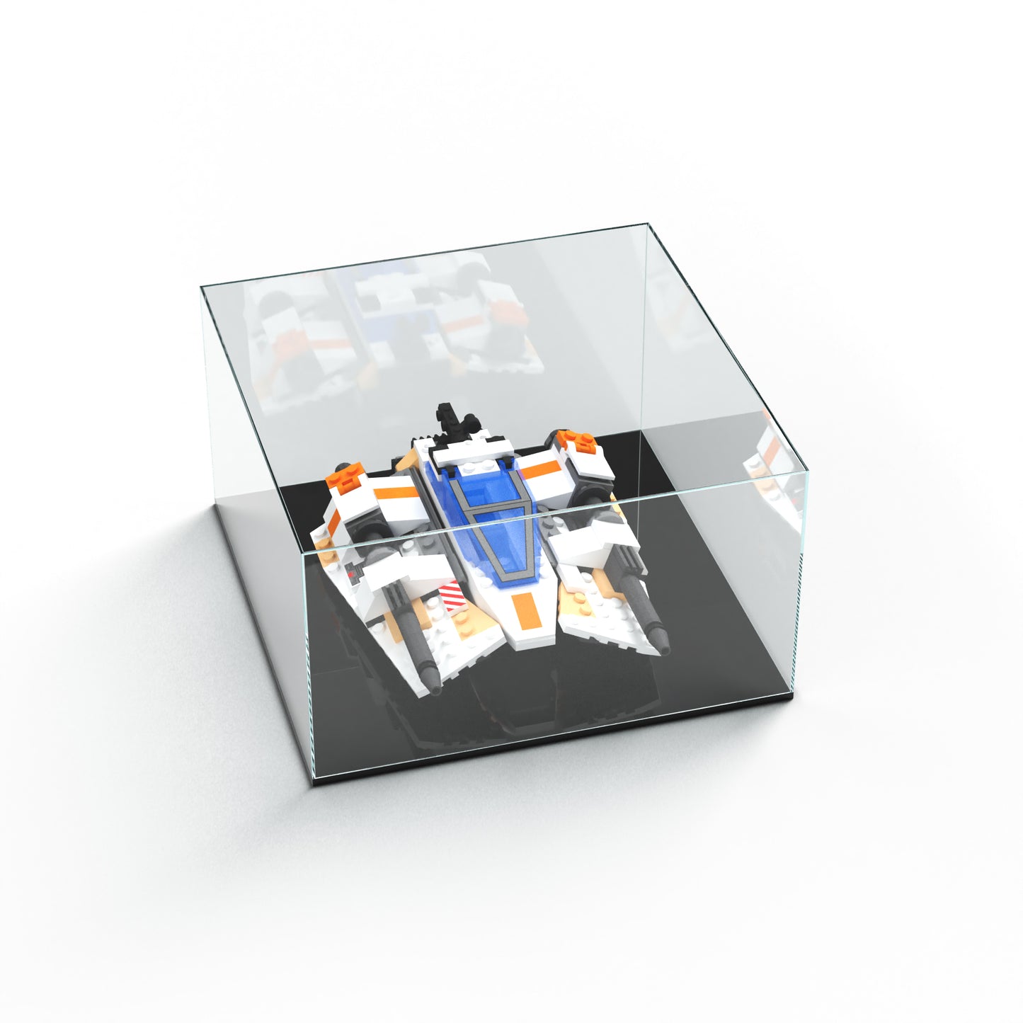 Custom Made Clear Acrylkic Boxes With Black Bases / Laser Cut Out