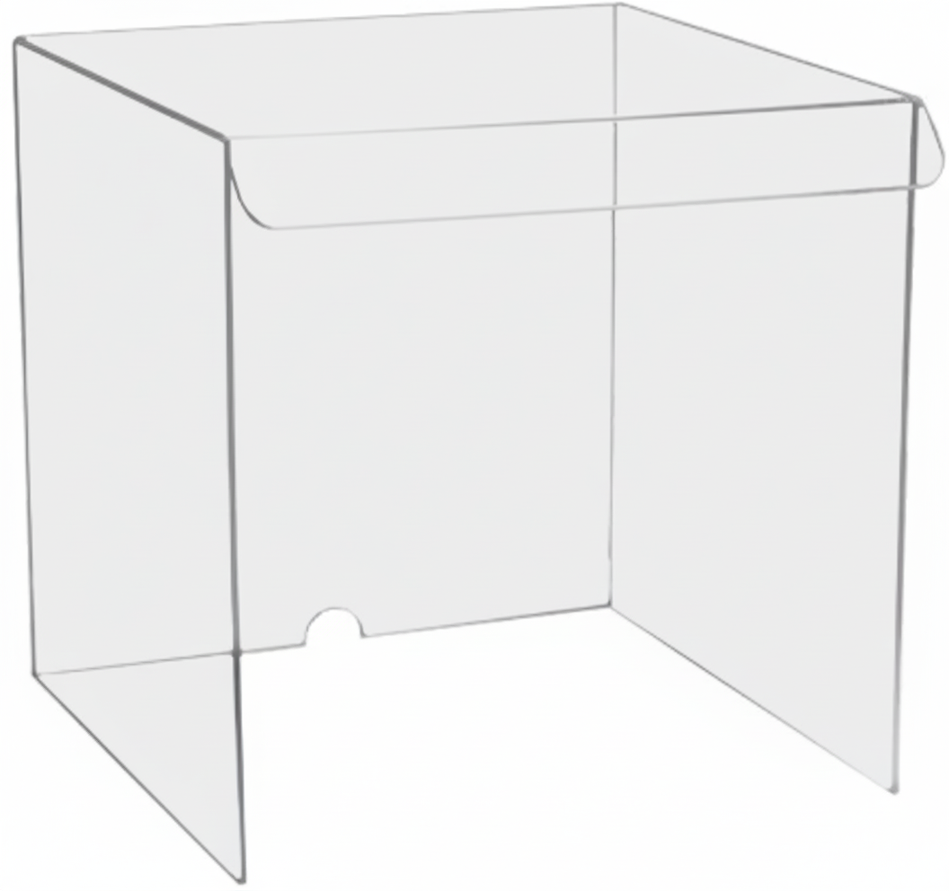 Custom Made Draft Shield Three Sided Lexan Polycarbonate Box