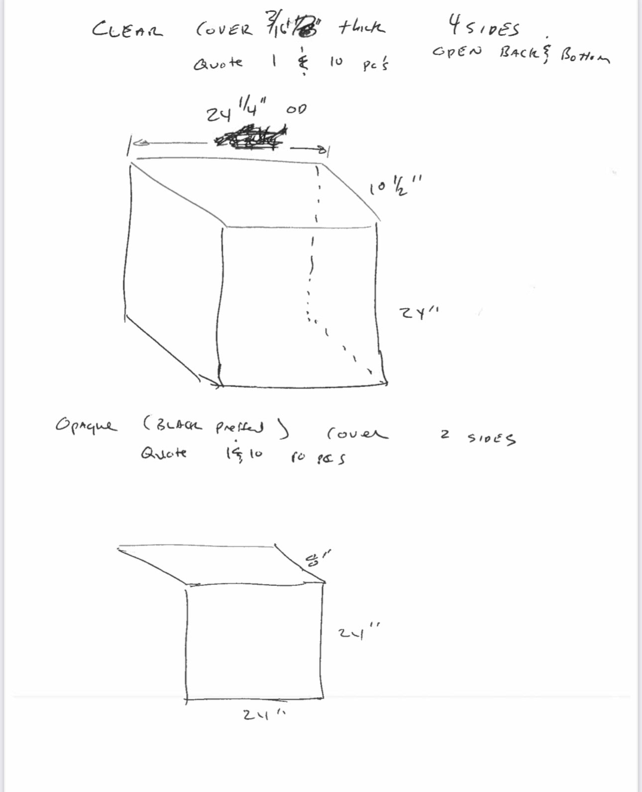 Clear Polycarbonate w/ Black Polycarbonate Cover - Display Box