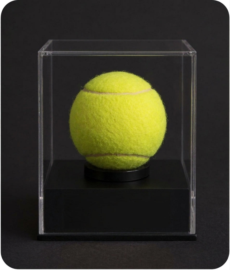 Custom Made Transparent Acrylic Showcase With a Black Base