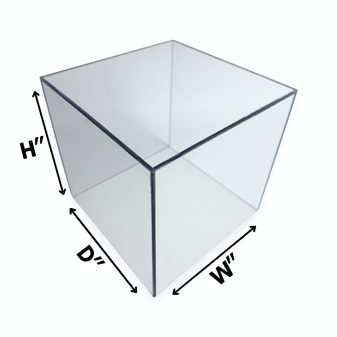 5 Sided Clear Acrylic Box - Custom Size