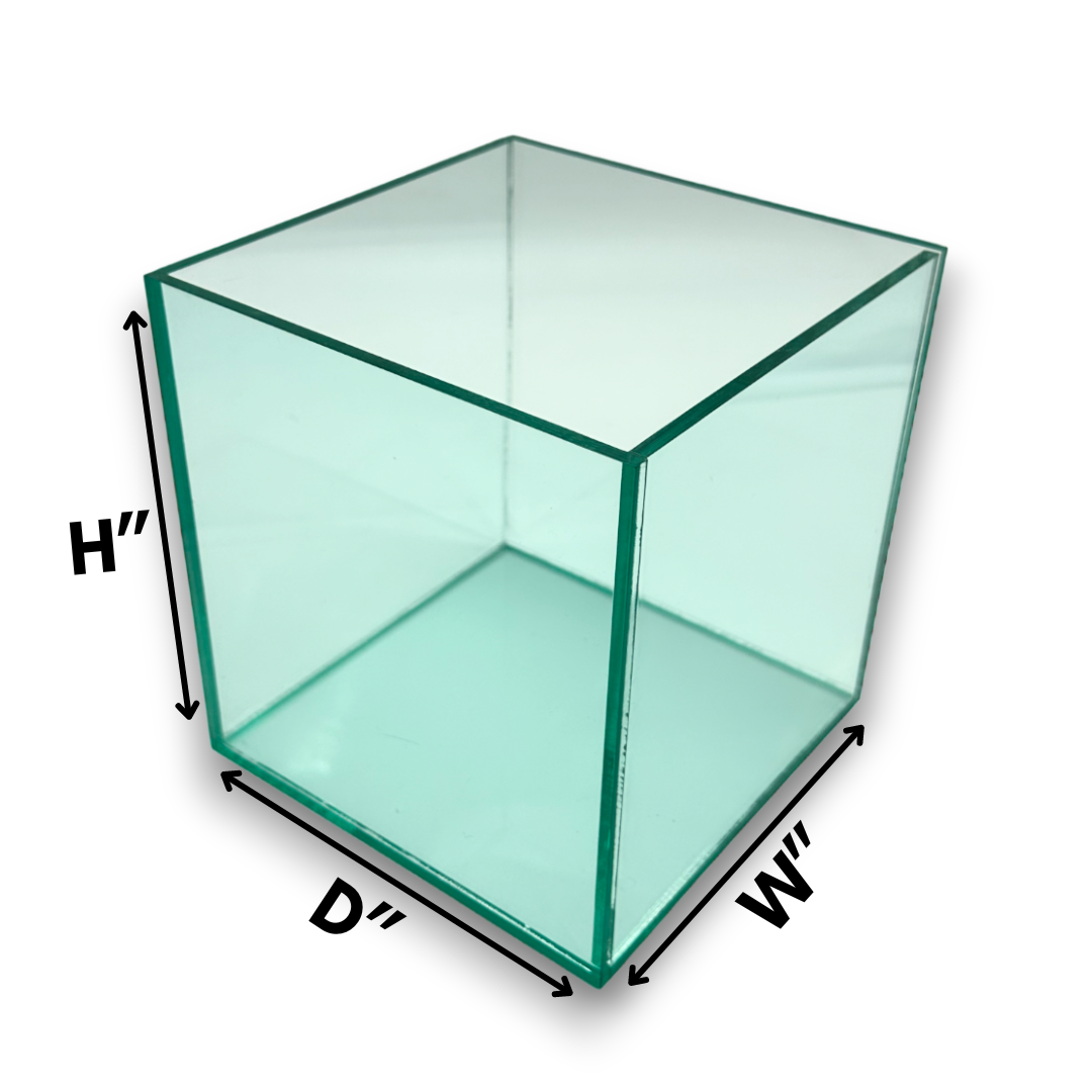 Clear Green Glass Acrylic Box Custom Size