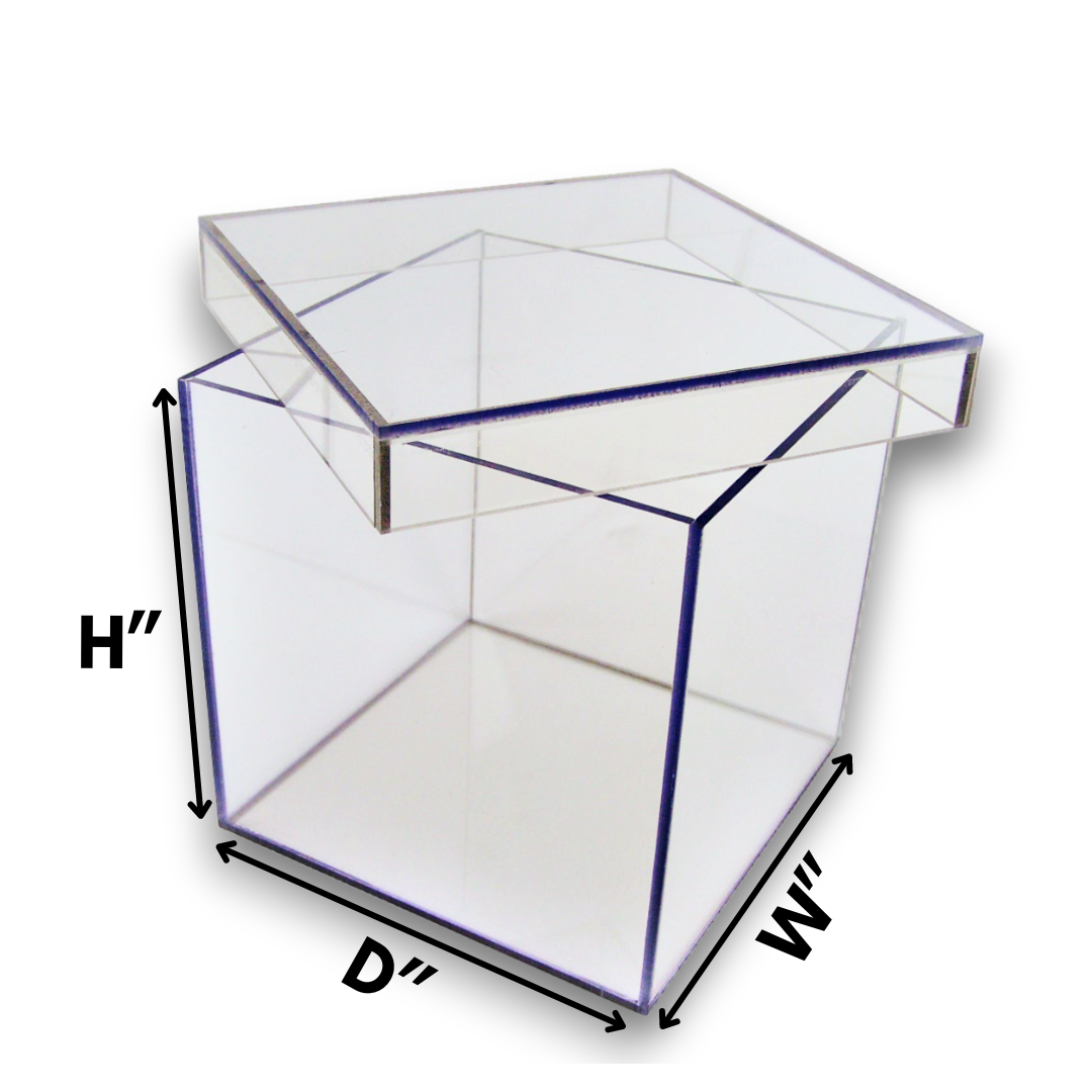 Clear Acrylic Box with Shoe Box Lid - Custom Size