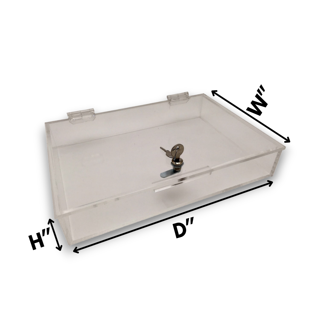 Flat Locking Acrylic Display Case - Custom Size