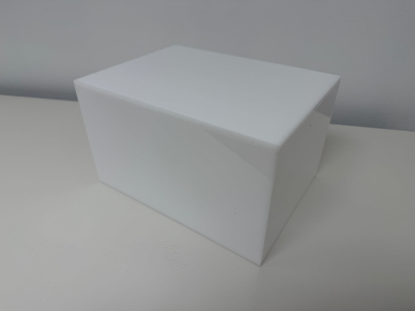 White / Black Acrylic 5-Sided Display Case - Custom Size