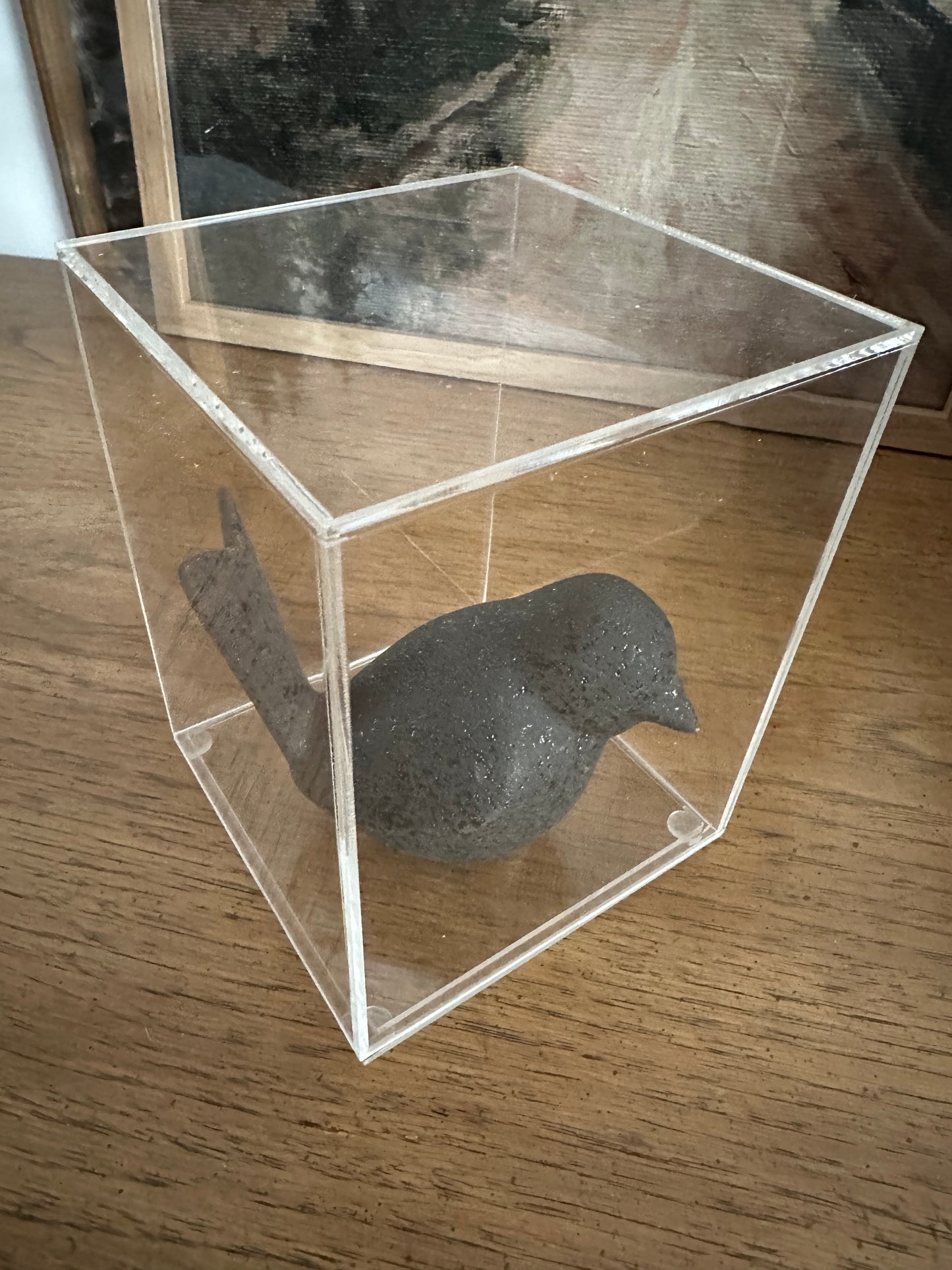 Custom made clear acrylic display bow with clear base