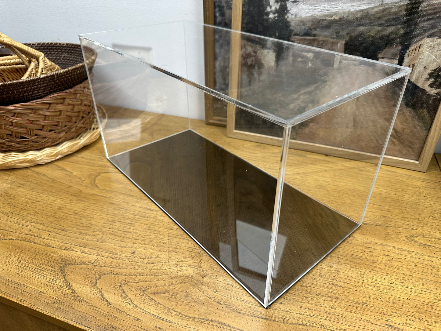 Custom made acrylic display case - box with a black easy removable base