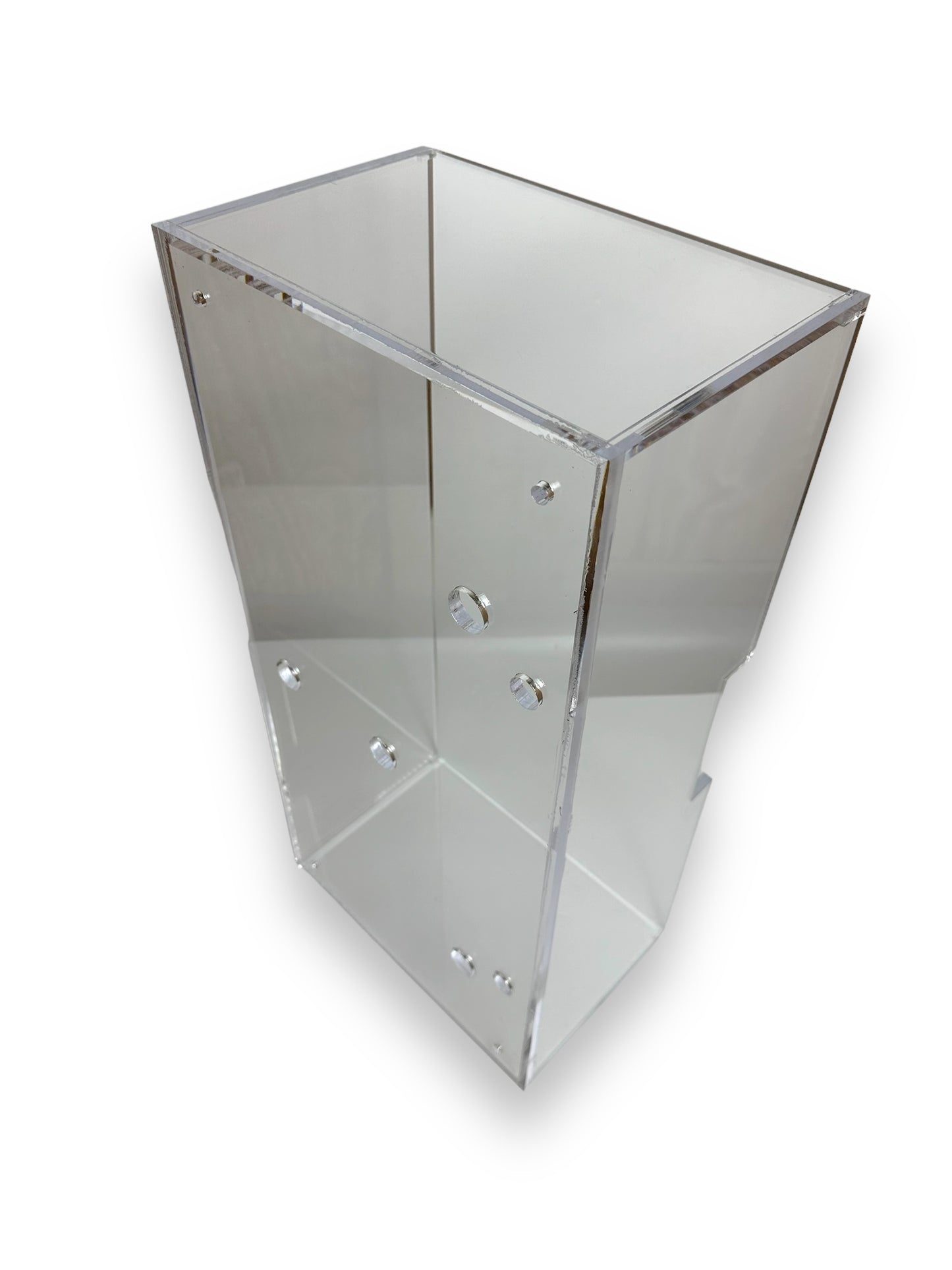 Cuatom made heavy duty clear acrylic box with laser cut holes