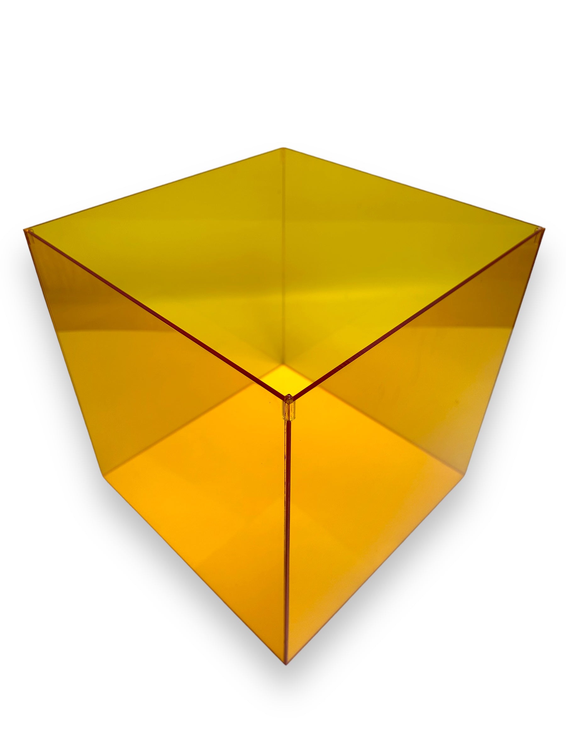 Yellow Transparent Colored Acrylic Box - Custom Size