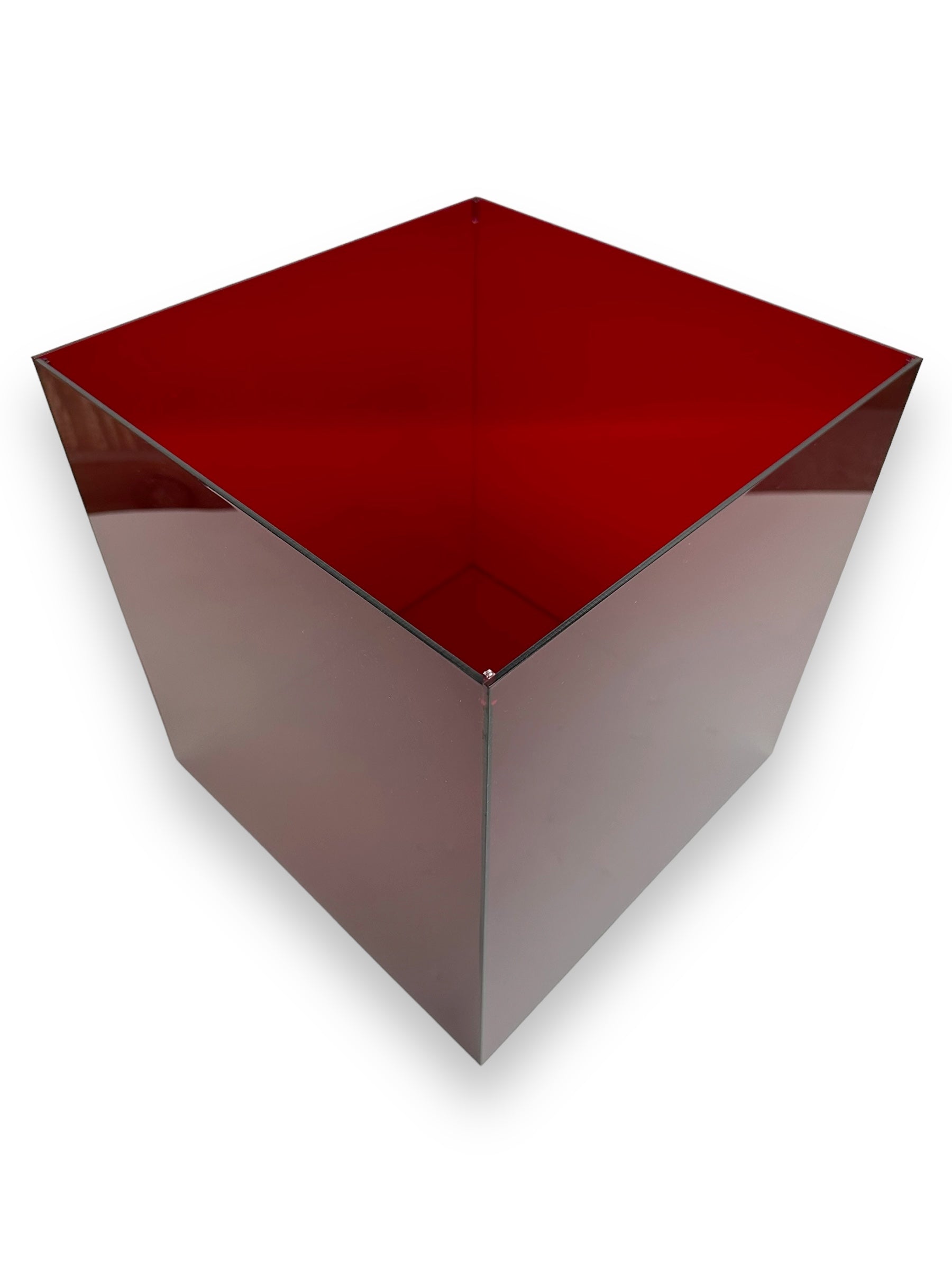 Red Transparent Colored Acrylic Box - Custom Size