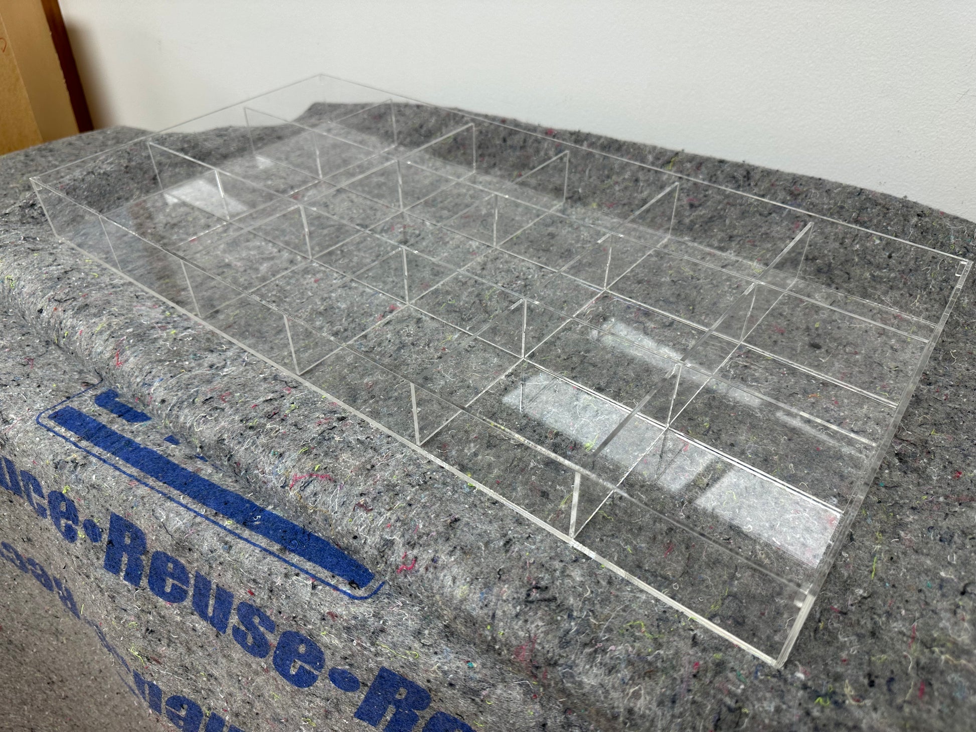 Custom made acrylic boxes with dividers