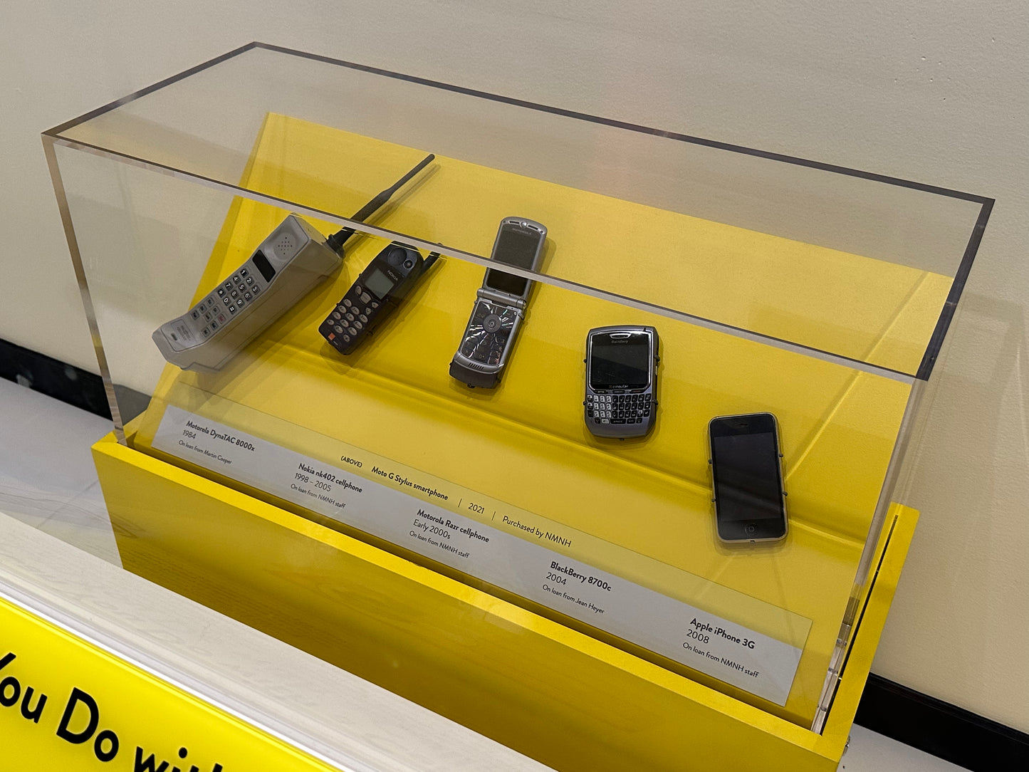 Custom Made Clear Acrylic Display Case With Yellow Base
