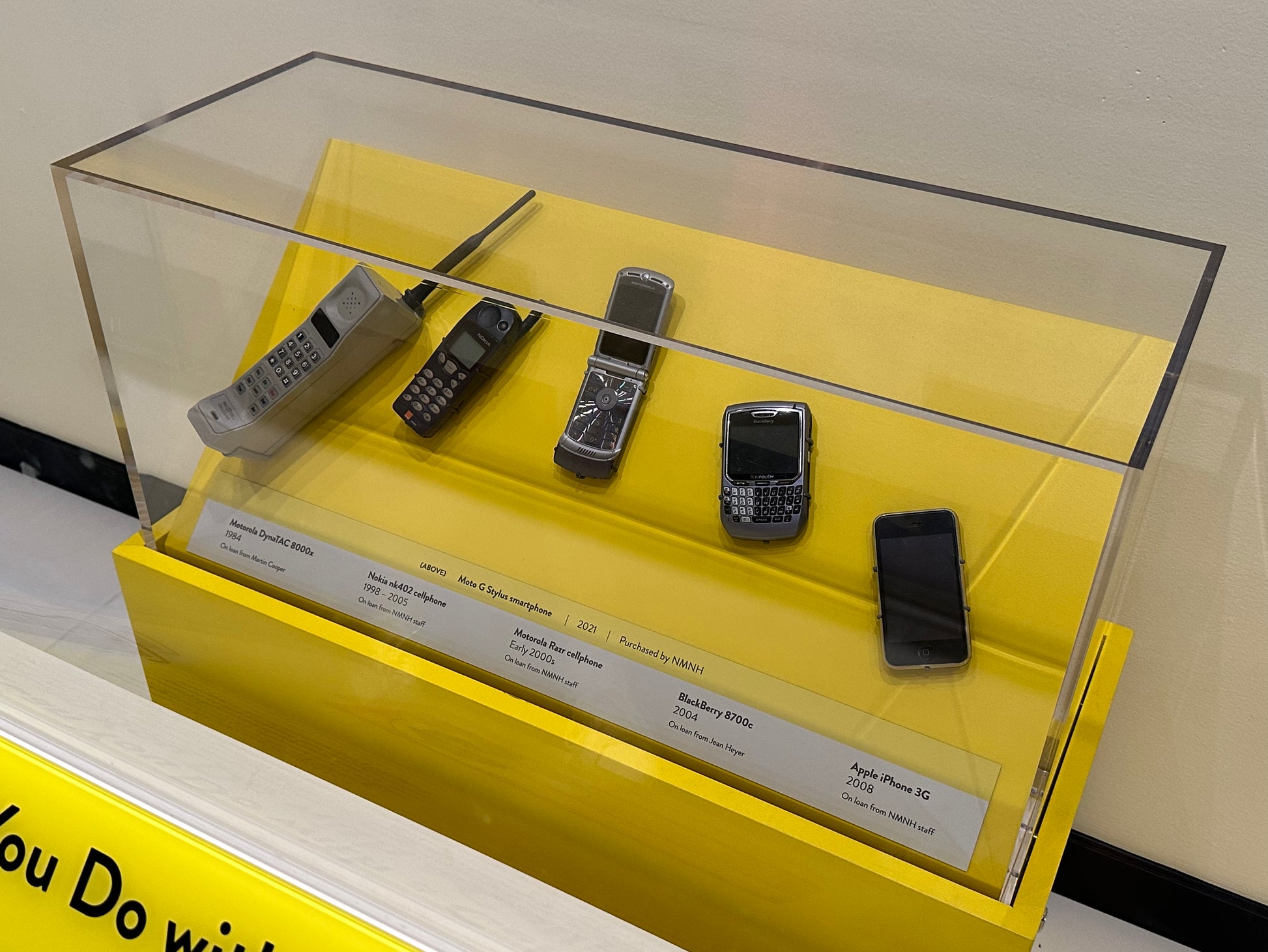 Custom Made Clear Acrylic Display Case With Yellow Base