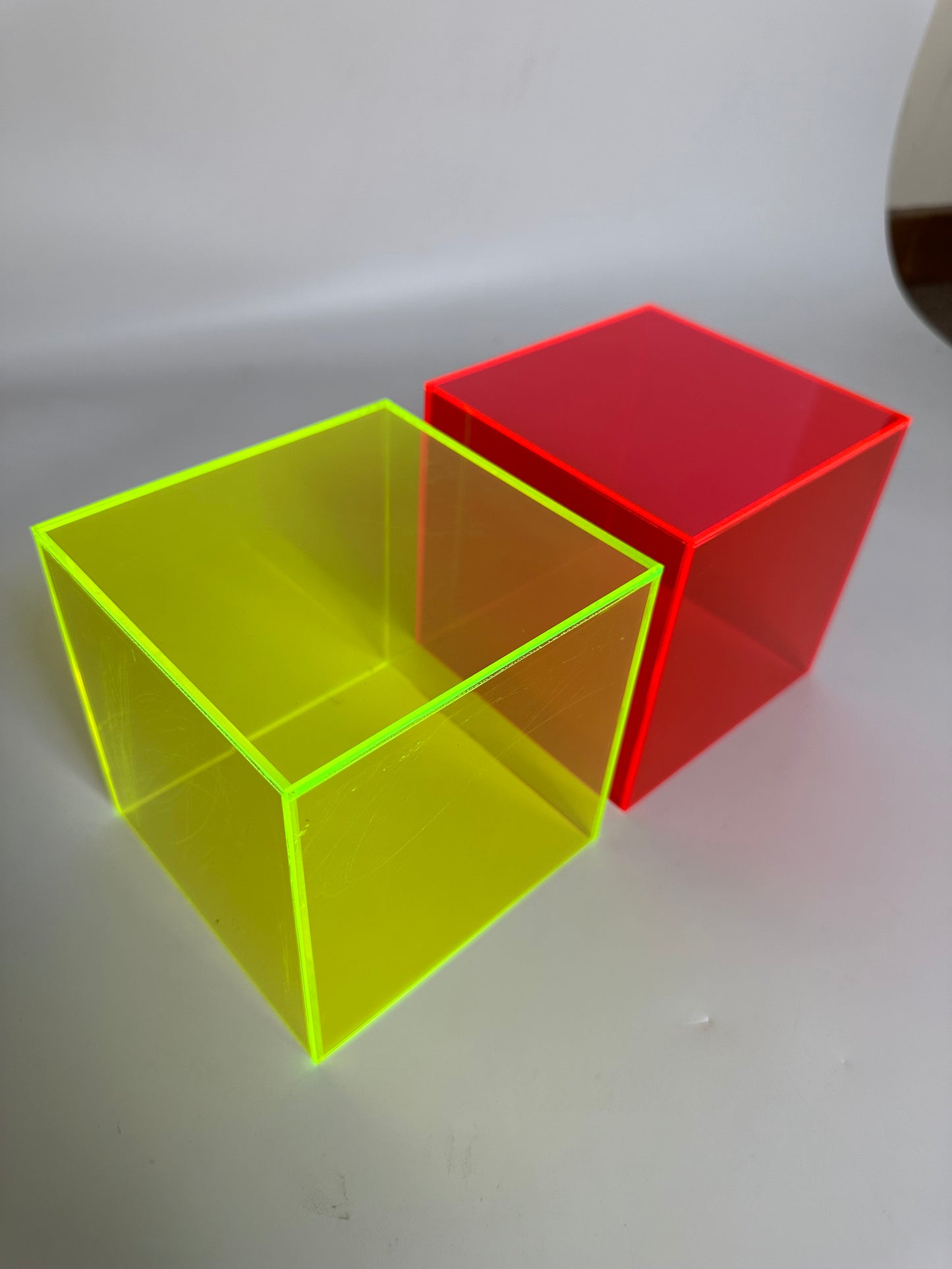 Fluorescent 5-Sided Acrylic Box - Custom Size