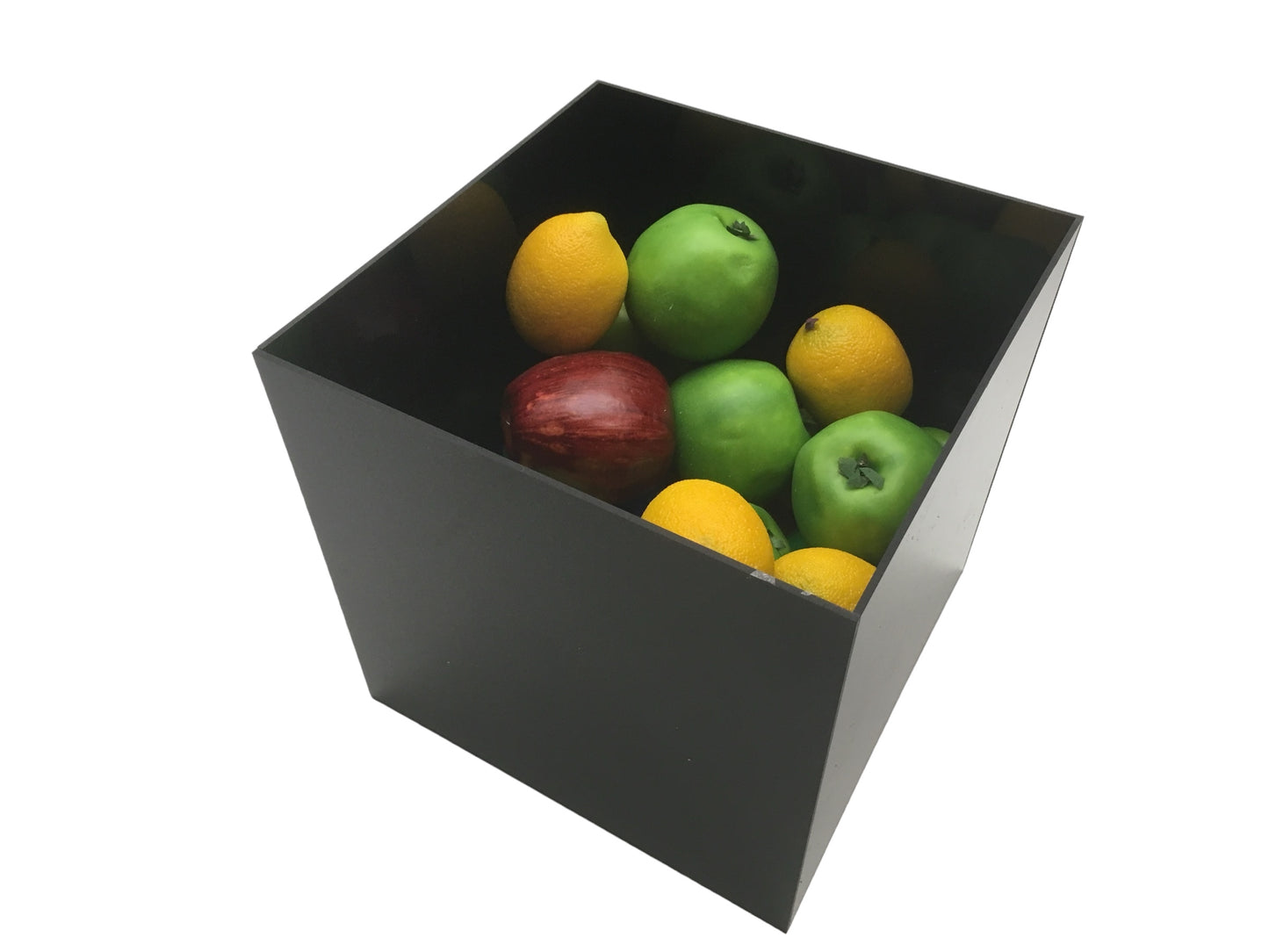 Set of 10 Custom Made Black / White Acrylic 4 Sided Boxes