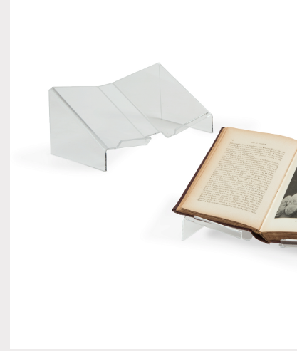 Museum-Grade UV-Filtering Acrylic Display Case With Black Base And Clear Book Riser