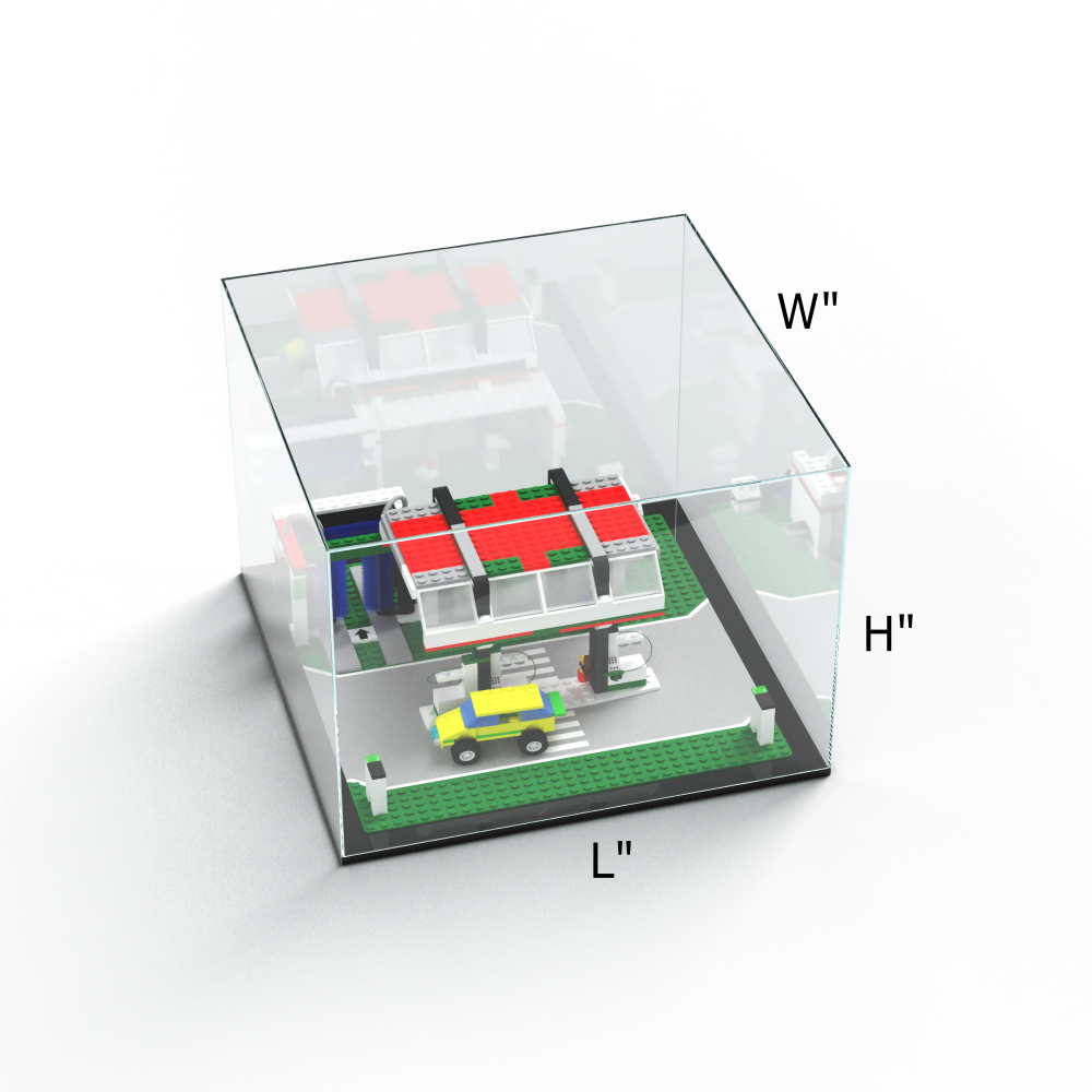 Custom Size Plexiglass Display Box with Black Base