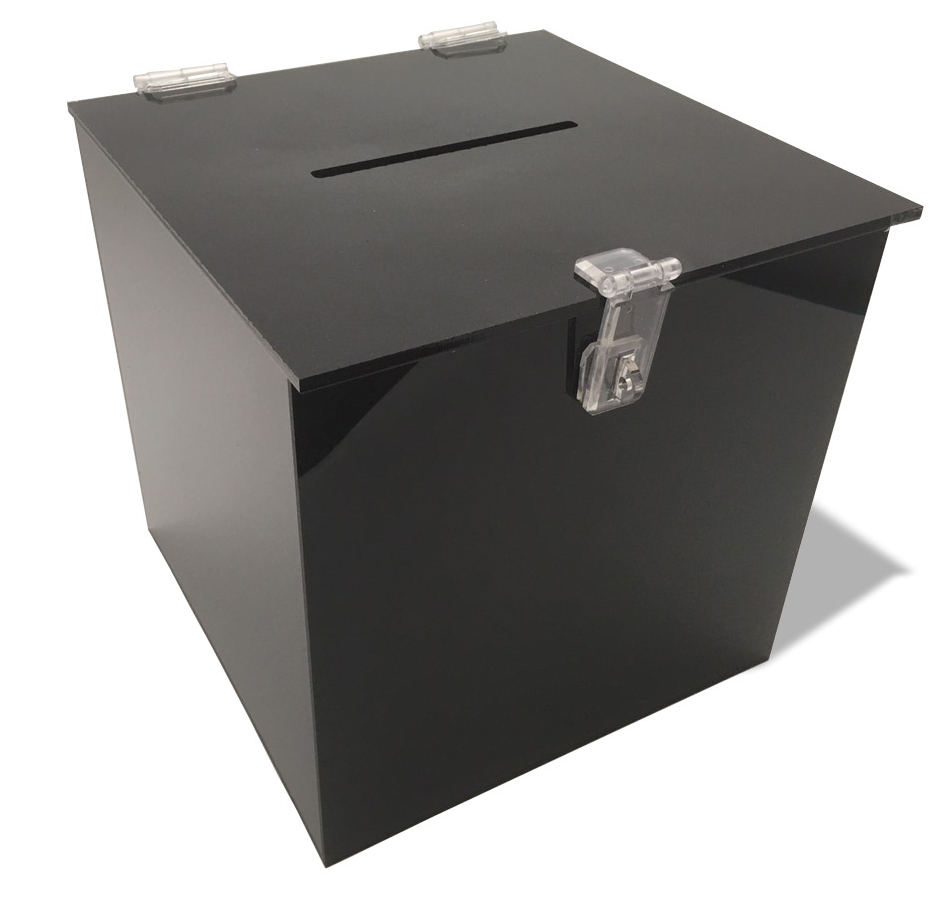 White / Black Acrylic 5-Sided Display Case - Custom Size
