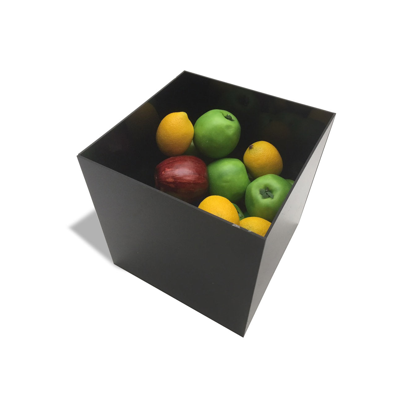 White / Black Acrylic 5-Sided Display Case - Custom Size