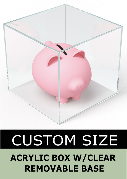 Acrylic Display Box with Clear Base - Custom Size