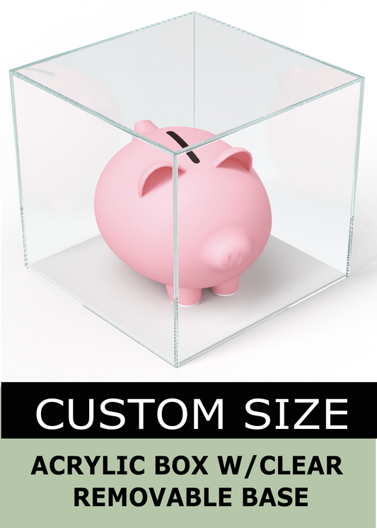  Acrylic Display Box with Clear Base - Custom Size