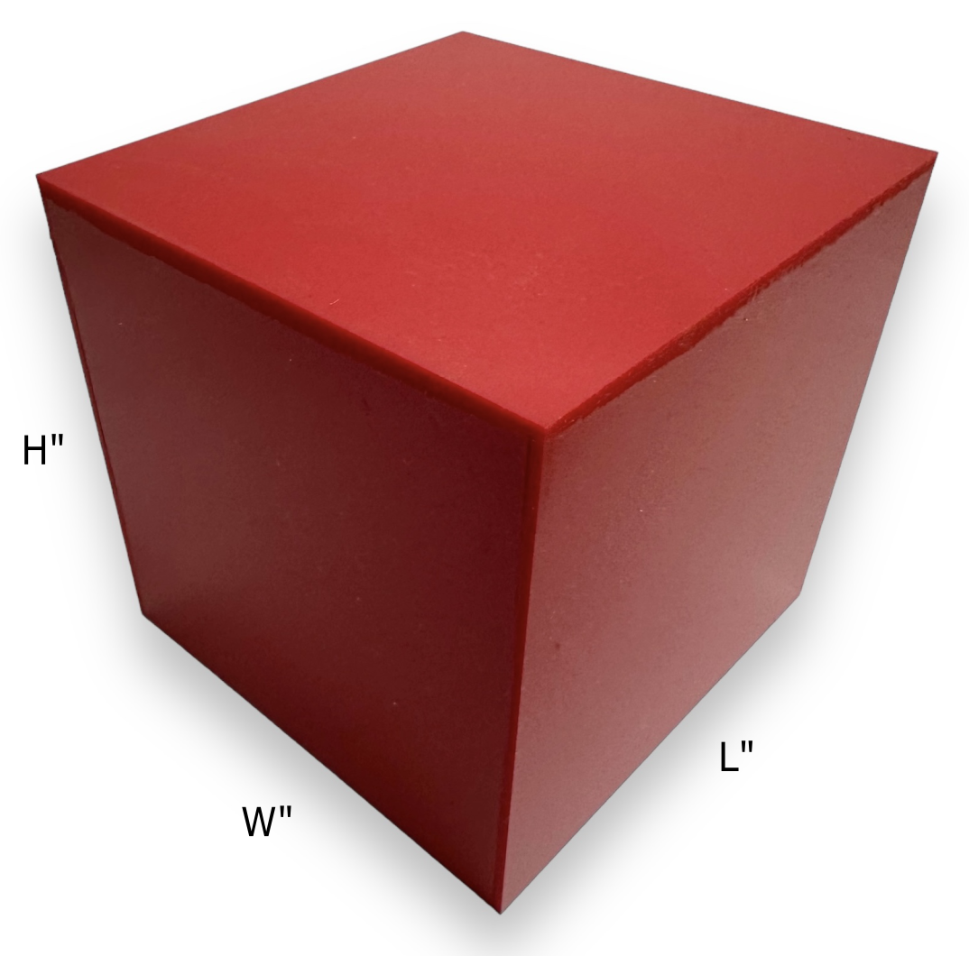 Colored 5 Sided Acrylic Box - Custom Size