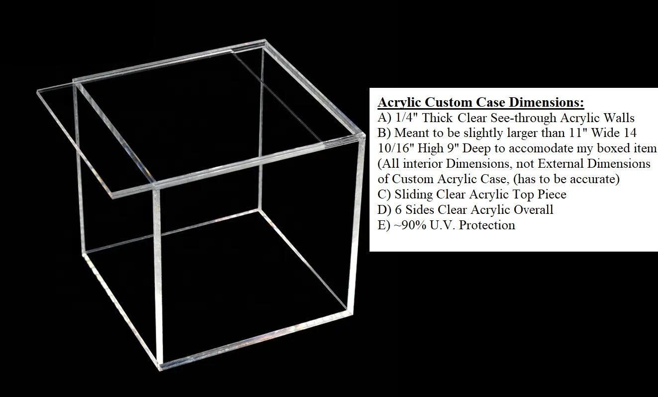 Custom Made Clear Acrylic Box With Top Slide Door