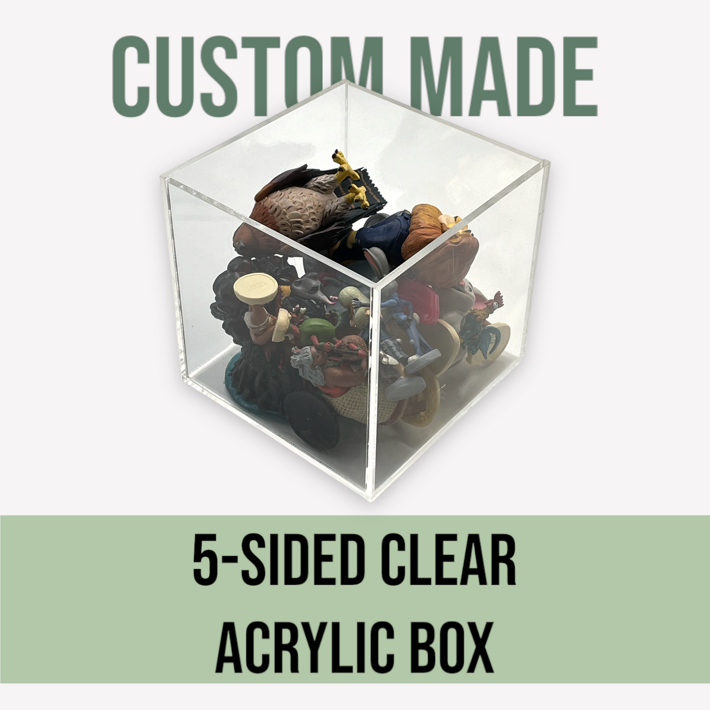 6 Clear And Black Acrylic Boxes 3/16” Thick