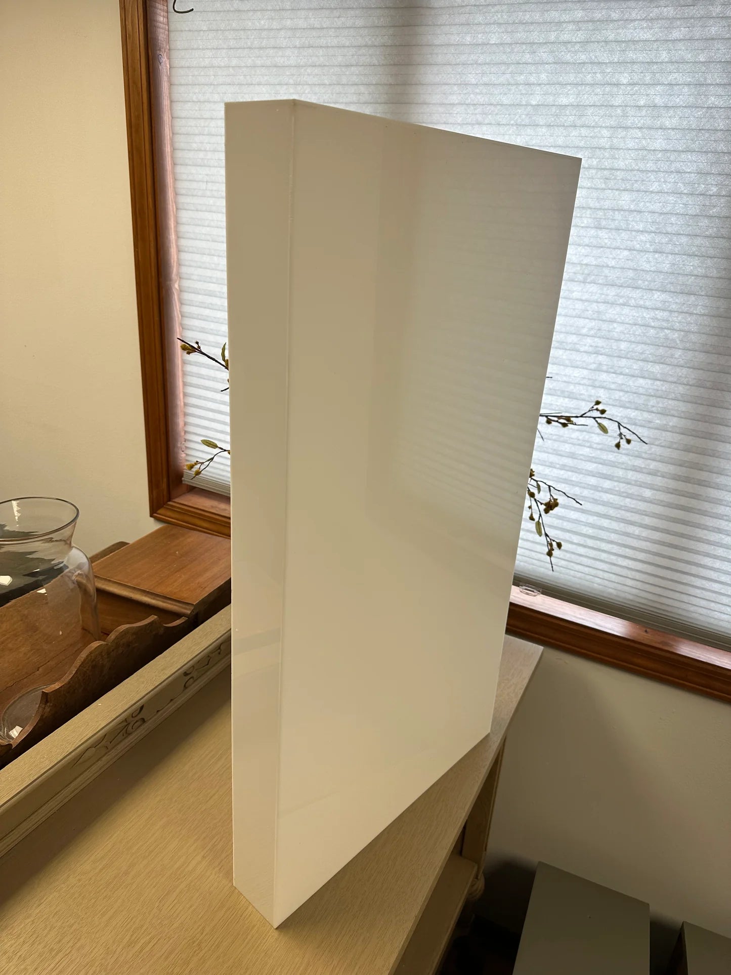 custom made white acrylic thin acrylic display case