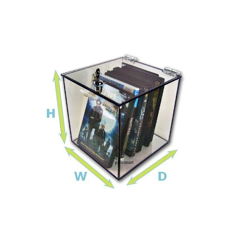13"x 13"x 13"- 1/4" Thick Plexiglass w/ Cam Lock Lid -Military Veteran Discount