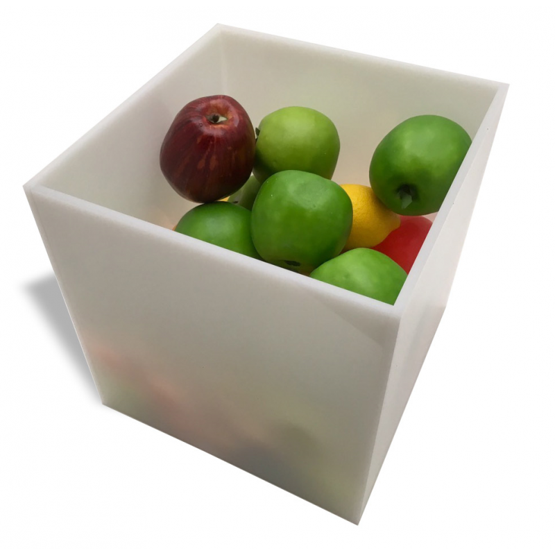 1/4" Thick White Acrylic 5-Sided Box