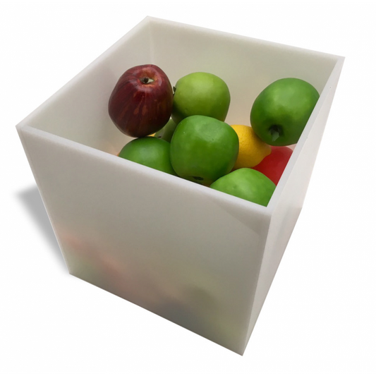 1/4" Thick White Acrylic 5-Sided Box