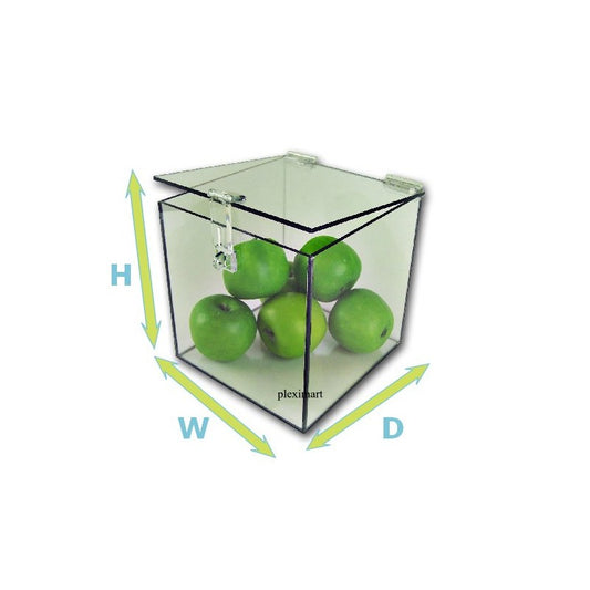 1/8" Thick Acrylic Box w/ Hasp Lock Lid