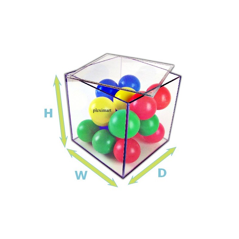 3/16" Thick Acrylic Box w/ Removable Top Lid