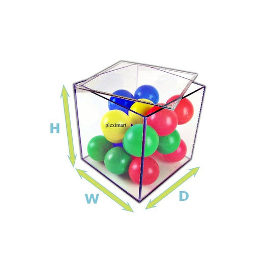 3/16" Thick Acrylic Box w/ Removable Top Lid