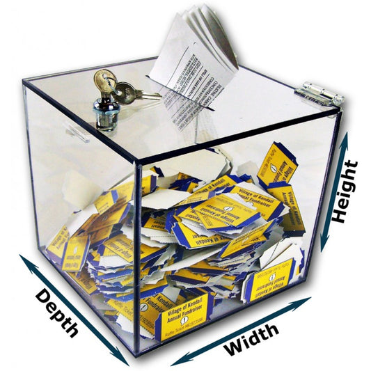 1/4" Thick Clear Acrylic Lockable Ballot Box