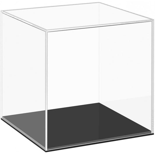 (6pcs) Custom Made Clear Plexiglass Acrylic Boxes - Black Bases